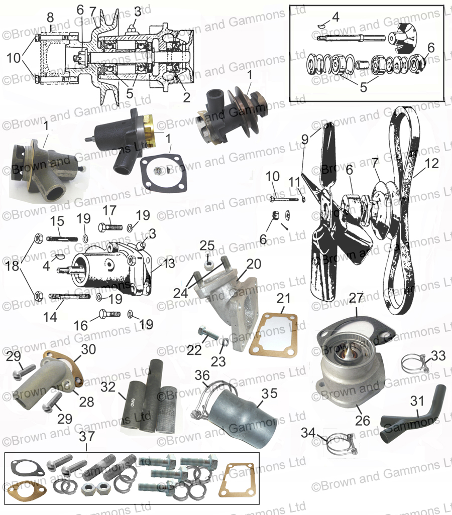 Image for Water pump. Thermostats & elbows